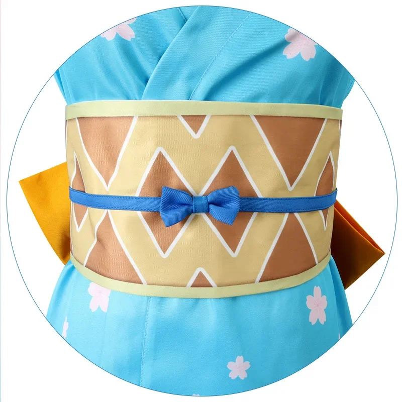 Wano Country Nami Anime Cosplay Traje para Mulheres, Vestido Sexy Kimono, Halloween Costume, Peruca