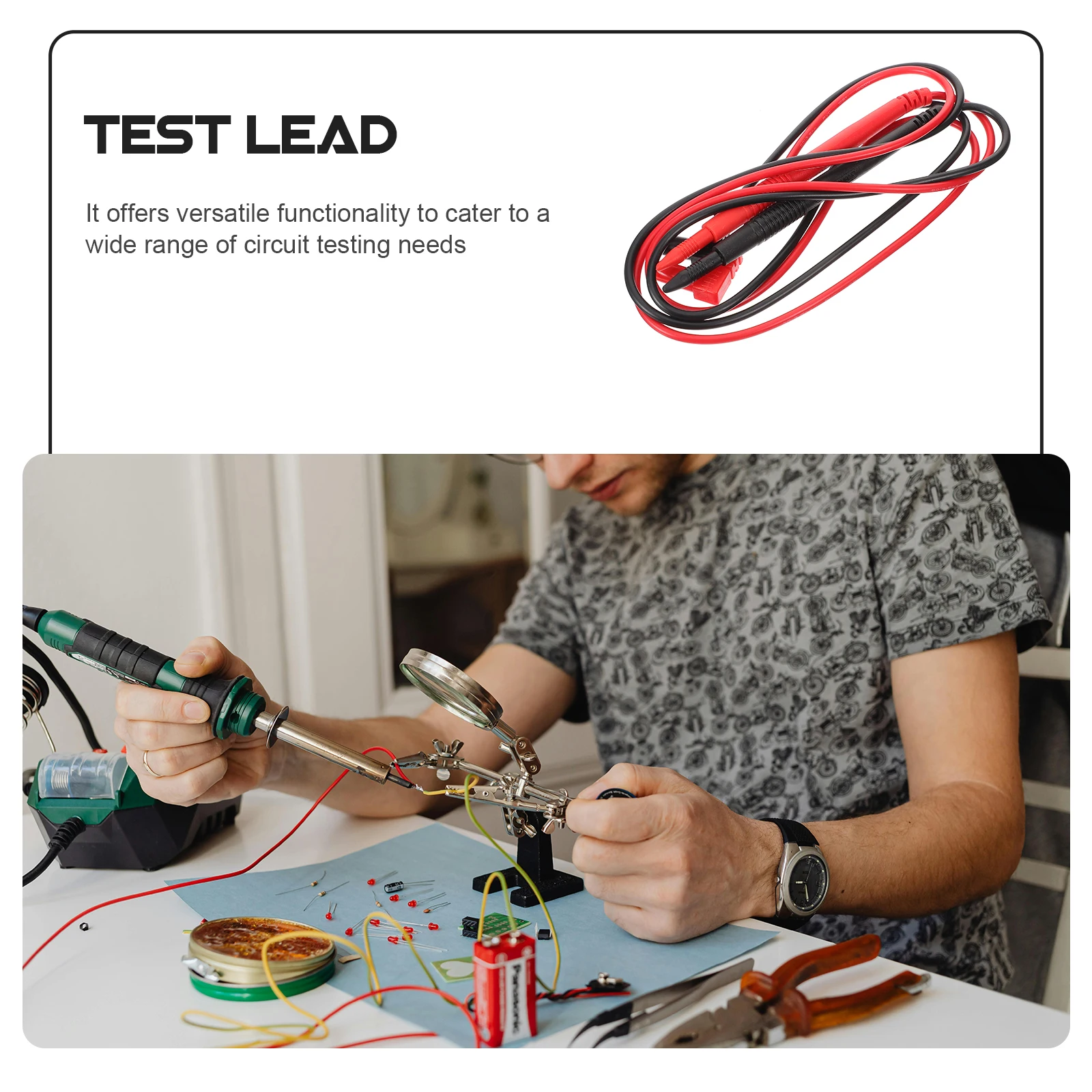 

2pcs Multimeter Test Leads Copper Needle 1000V 10A Voltage Tester Probes Silica Gel Precision Measurement Tool