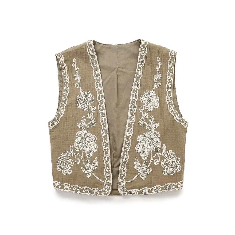 JNLEAOG Summer New Women's Faion Embroidery ort Vest Street Sle Polyester Fiber 6895023 506 Modern Ele Design