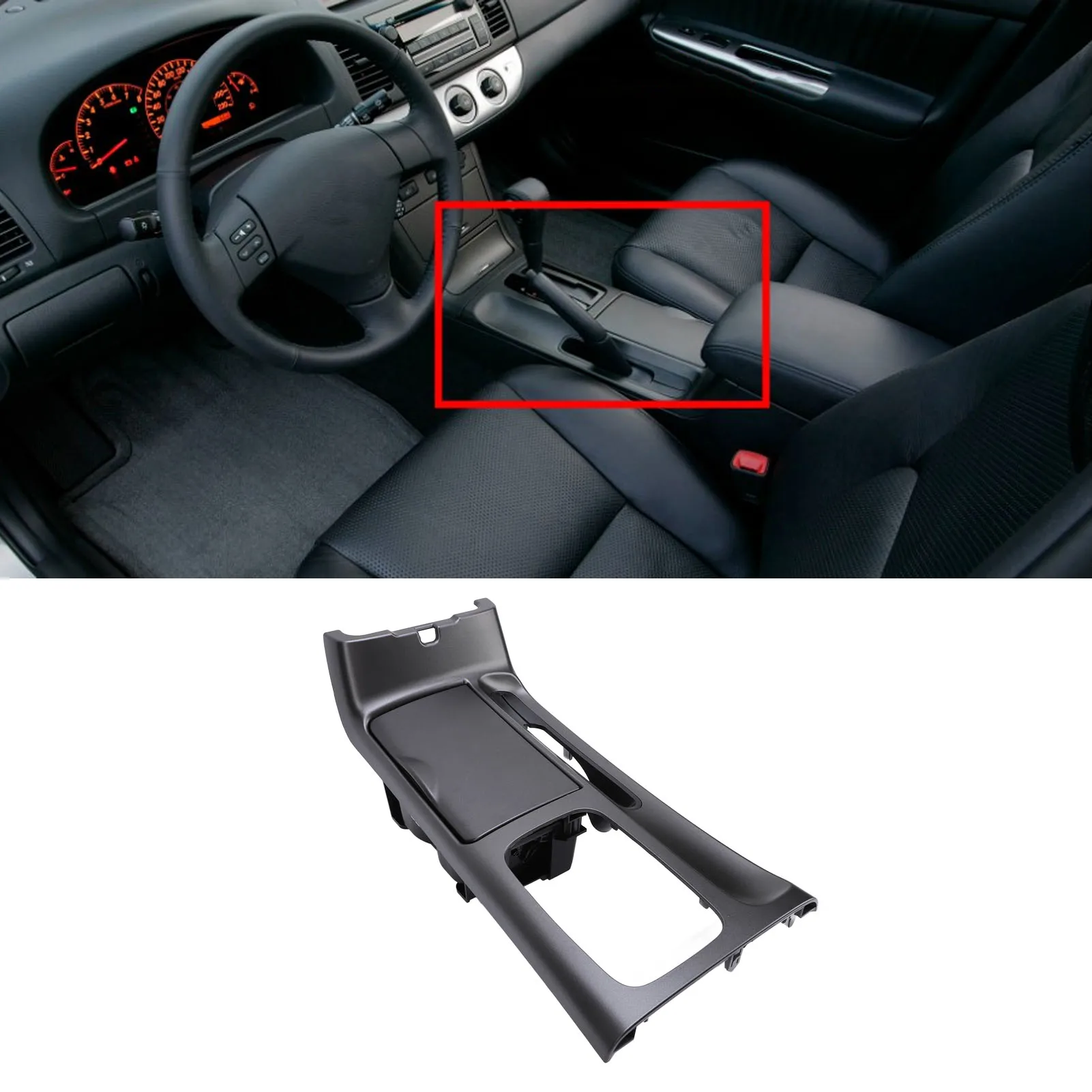 

Center Console Shifter Bezel Trim 58822 AA020 Center Console Cup Holder Trim Bezel Panel for Camry XV30 2001 to 2006