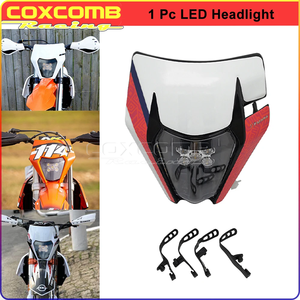 

Headlight Mask Headlight Visor Headlamp Fairing Mask Kit E8 LED For all Dual Sport Motorcycles Dirt bikes Naked Motorcycle TE TC