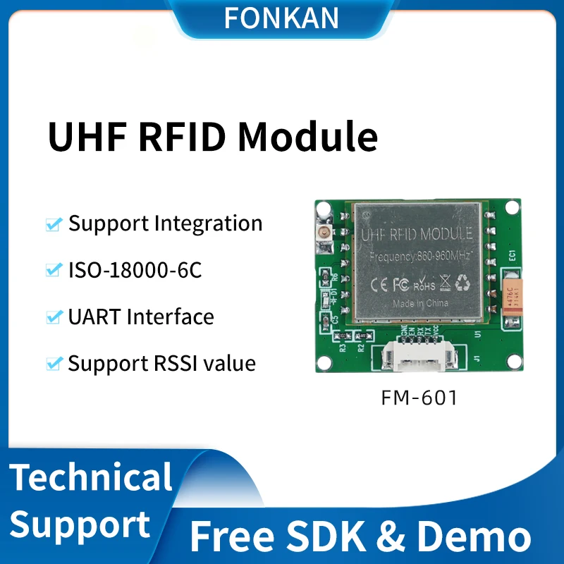 RFID UHF Reader Module TTL 3.3V Connect 860mhz 960mhz RFID Reader Chip UHF Reader UART Board UHF RFID Module