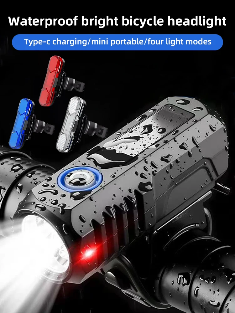 AliExpress NONE Super Bright LED USB Cycling Lighting Outdoor Waterproof Bicycle FrontLlight +Taillight Set Portable Bicycle Flashlight