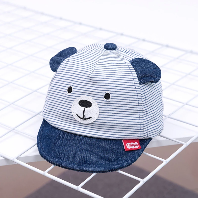 Gorra de béisbol con estampado de oso para niño y niña, gorro de béisbol con estampado de dibujos animados, Snapback de algodón, Hip Hop, pesca,