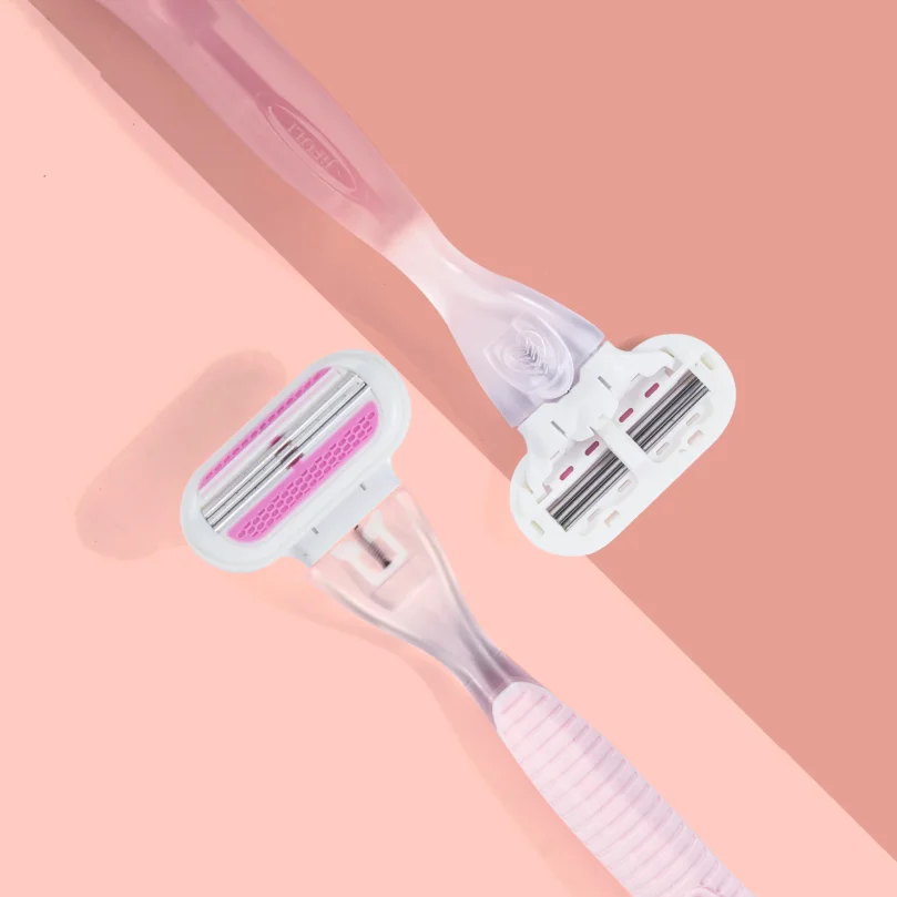 Women Bikini Manual Safety Razor Hair Removal Shaving 3-Layer Stainless Steel Blade Replaceable Shaver Head