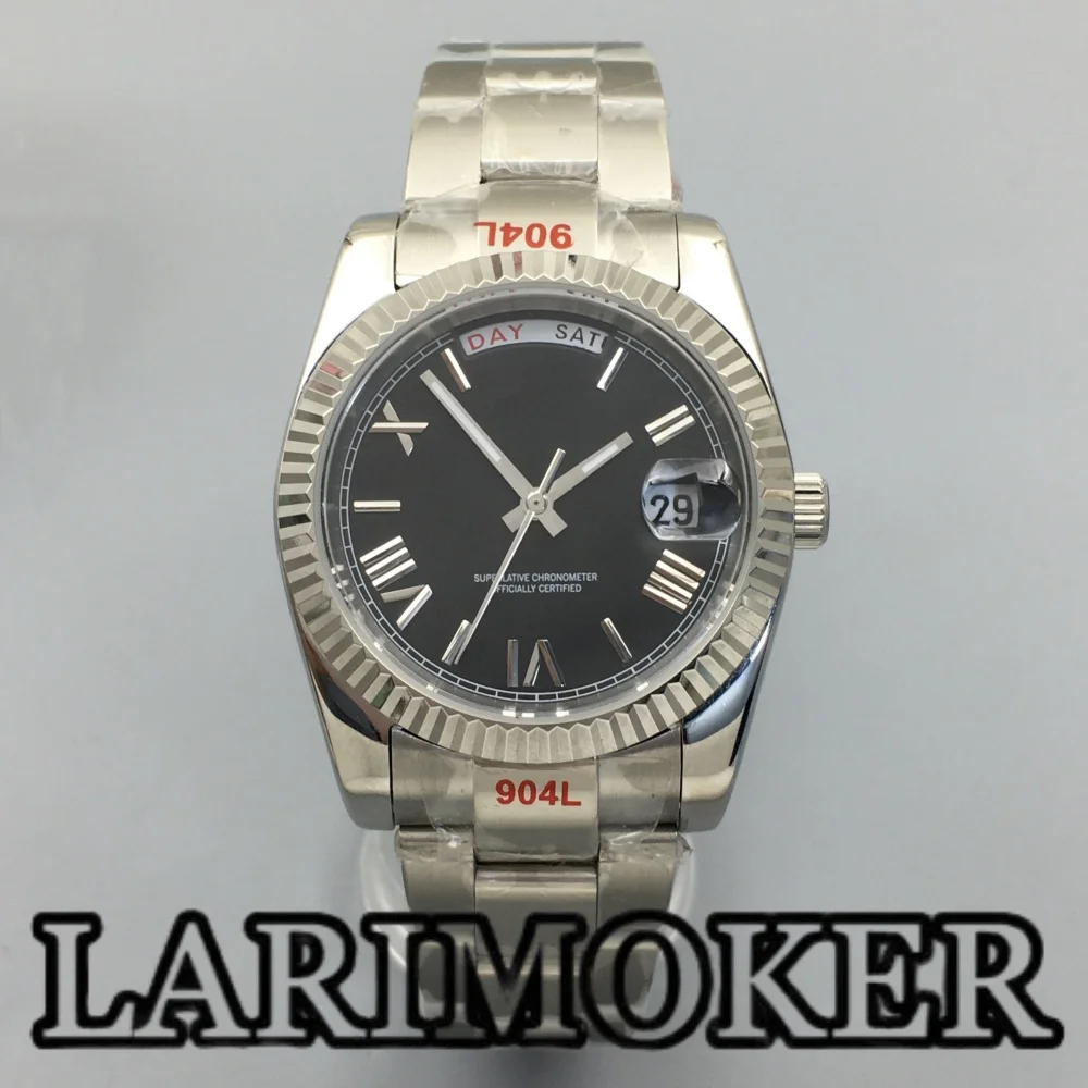 

LARIMOKER 36mm/39mm men's watch Miyota8285 movement automatic mechanical watch black dial sapphire glass date waterproof watch