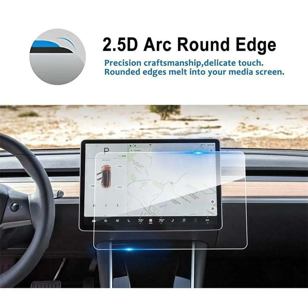 For Tesla Model 3 Model Y 16-24 15 Inch HD Navigation Screen Protector Film Tempered Glass Car