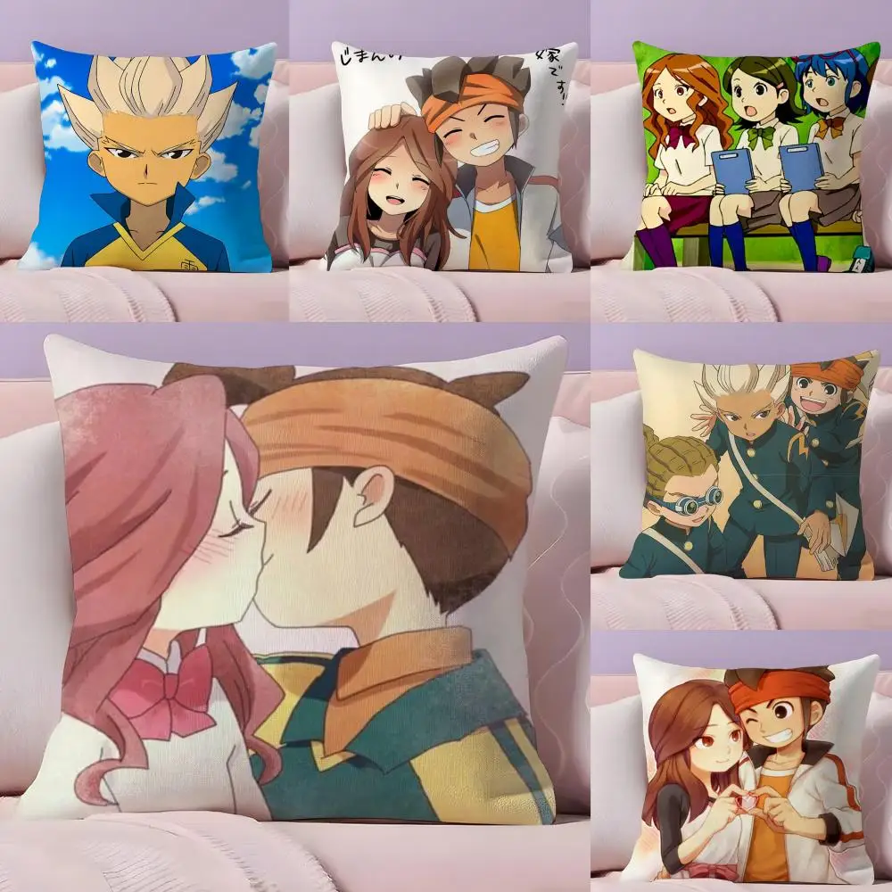 I-Inazuma E-Eleven Anime Cushion Cover Plush Fabric Soft Double-Sided Printed Sofa Warm Winter Home Gift Pillow Cover