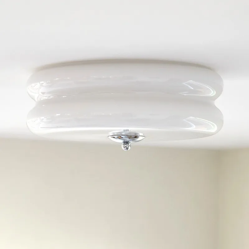 Bauhaus Rotundity Double-layer Glass LED Ceiling Lights Moden Living Room Bedroom Restaurant Kitchen Eye Protection Hanging Lamp