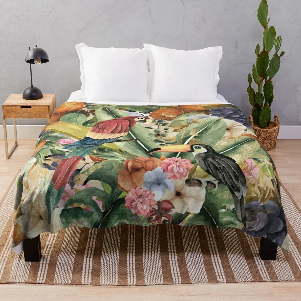 

Amazon Birds and Fruits Watercolor Throw Blanket Sofa Throw Flannel Fabric Blankets