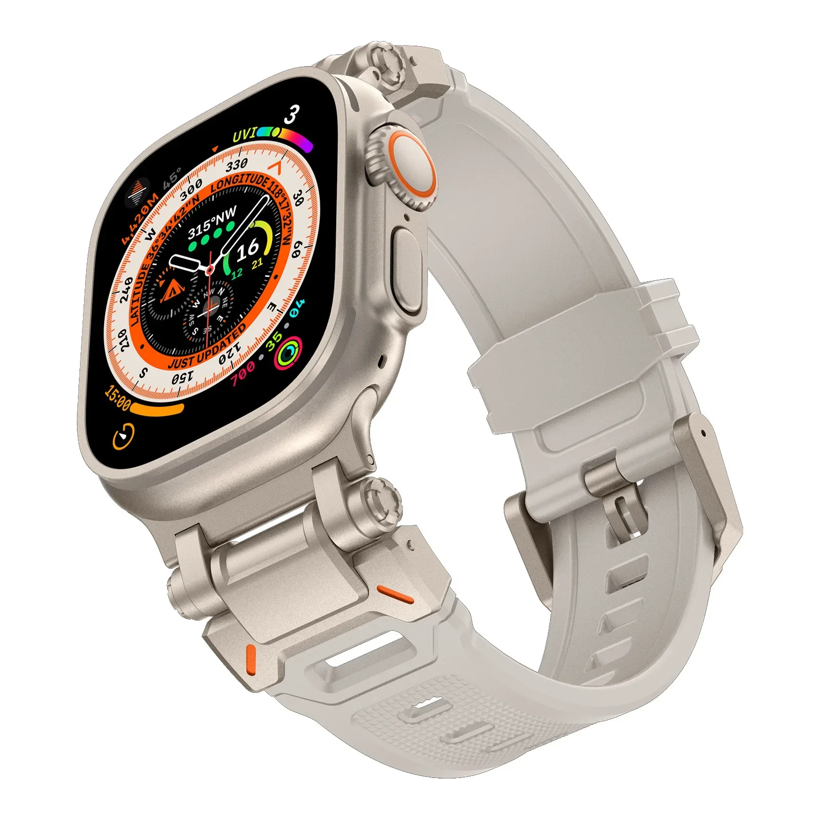 High quality silicone strap for Apple Watch Ultra 3 49mm S11-10 46mm 9 8 7 45mm metal interface bracelet iWatch 6 5 SE 44mm Band