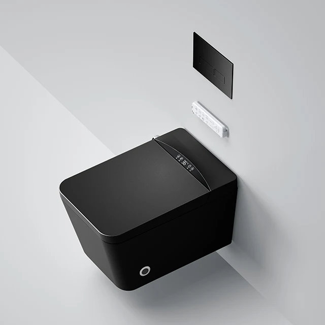 Home Ceramic Bidet Smart Toilet-Remote Control Heated Seat Automatic Flush Sterilization P-trap Included