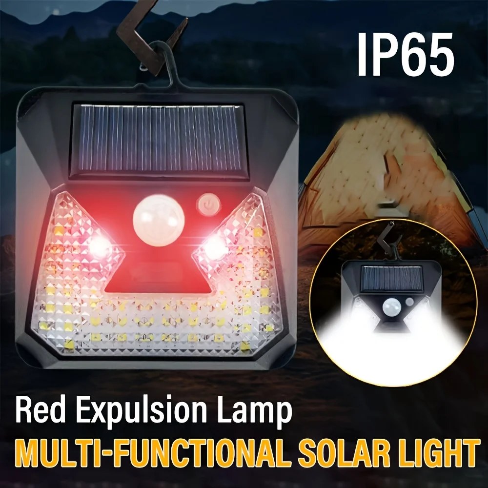 Aplique solar de pared con sensor de movimiento, 120 °   Reflector iluminado gran angular, 3 modos de iluminación Luces de valla