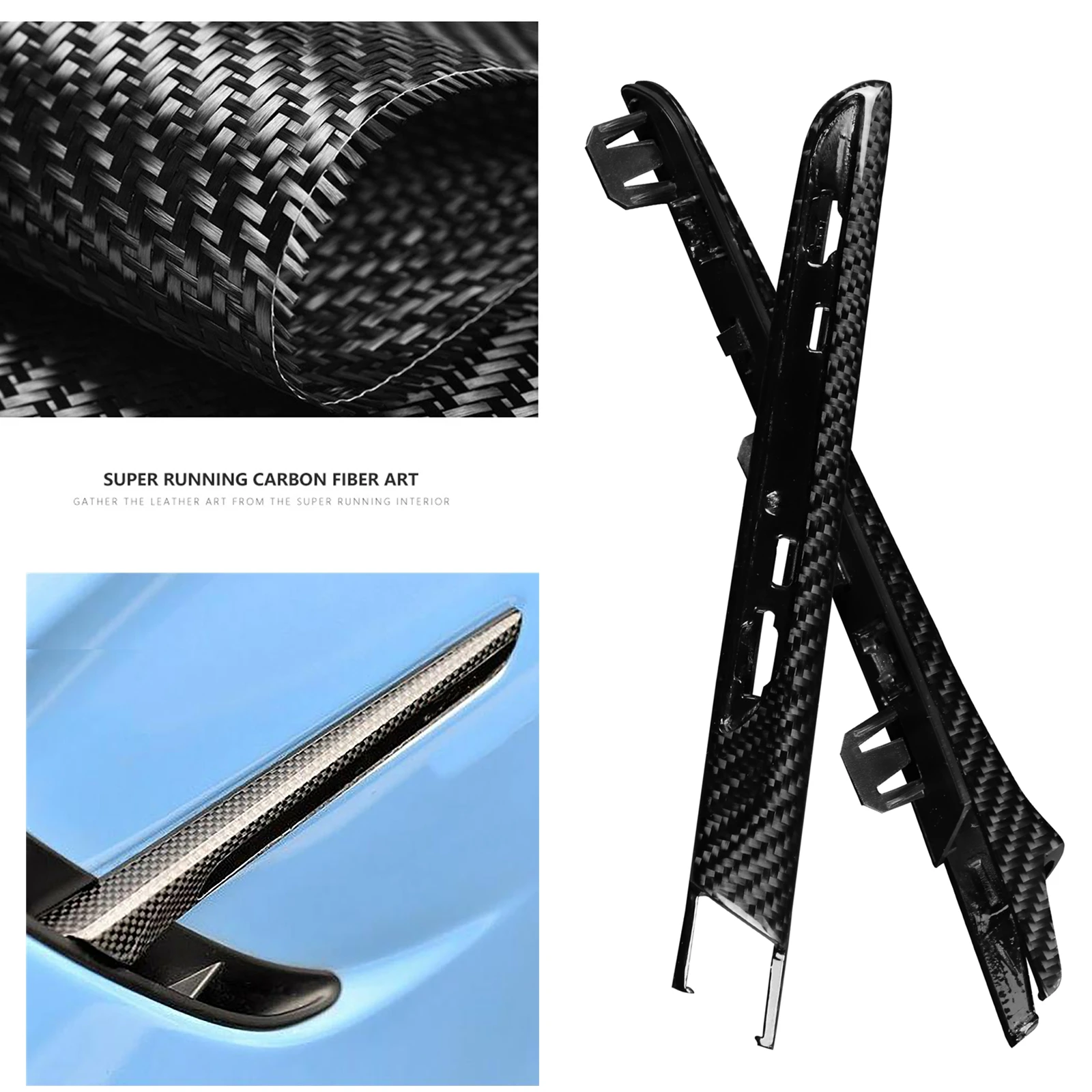 

For BMW F80 M3 F82 F83 M4 2014-2020 Dry Carbon Fiber Front Fender Air Vent Outlet Trim Side Flow Spoiler Cover Splitter Strip