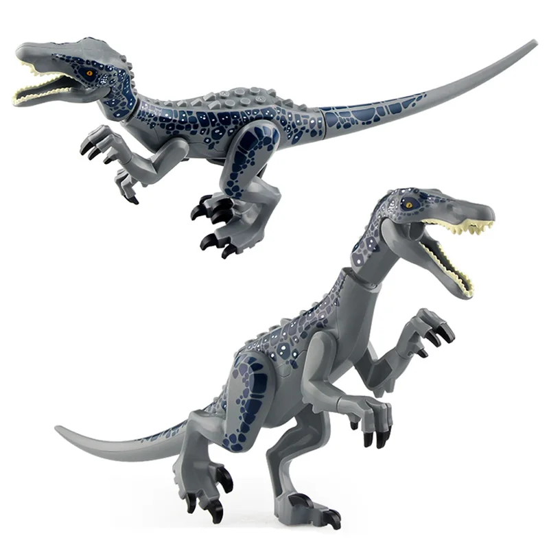 Jurassic Dino World Große Dinosaurier Figuren Ziegel Bausteine Velociraptor T-Rex Triceratops Indominus Rex Spielzeug Für Kinder