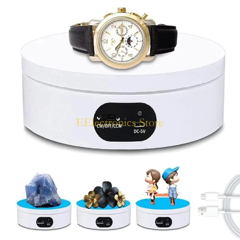 B03C Smart Electric Turntable Jewelry Holder Automatic Rotating Platform 15s/turn Low Noise for Photography Studio Work