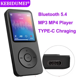 Bluetooth 5.4 MP3 Player MP4 Player Built-in Speaker Portable Stereo Lossless Music Player Support FM Radio E-Book Recording