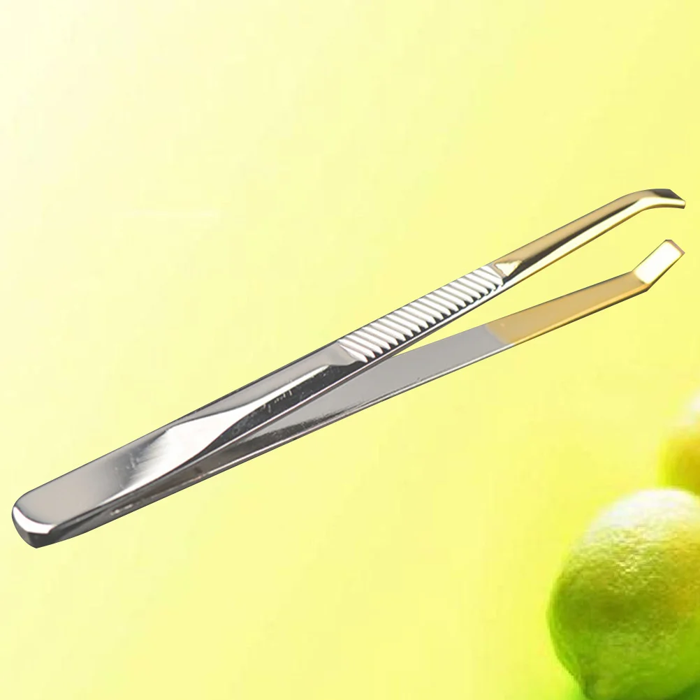 الحاجب كليب الفولاذ المقاوم للصدأ الملقط 8.6x0.8 سنتيمتر المحمولة منحني الكوع تصميم إزالة آمنة دائم الحاجب كليب