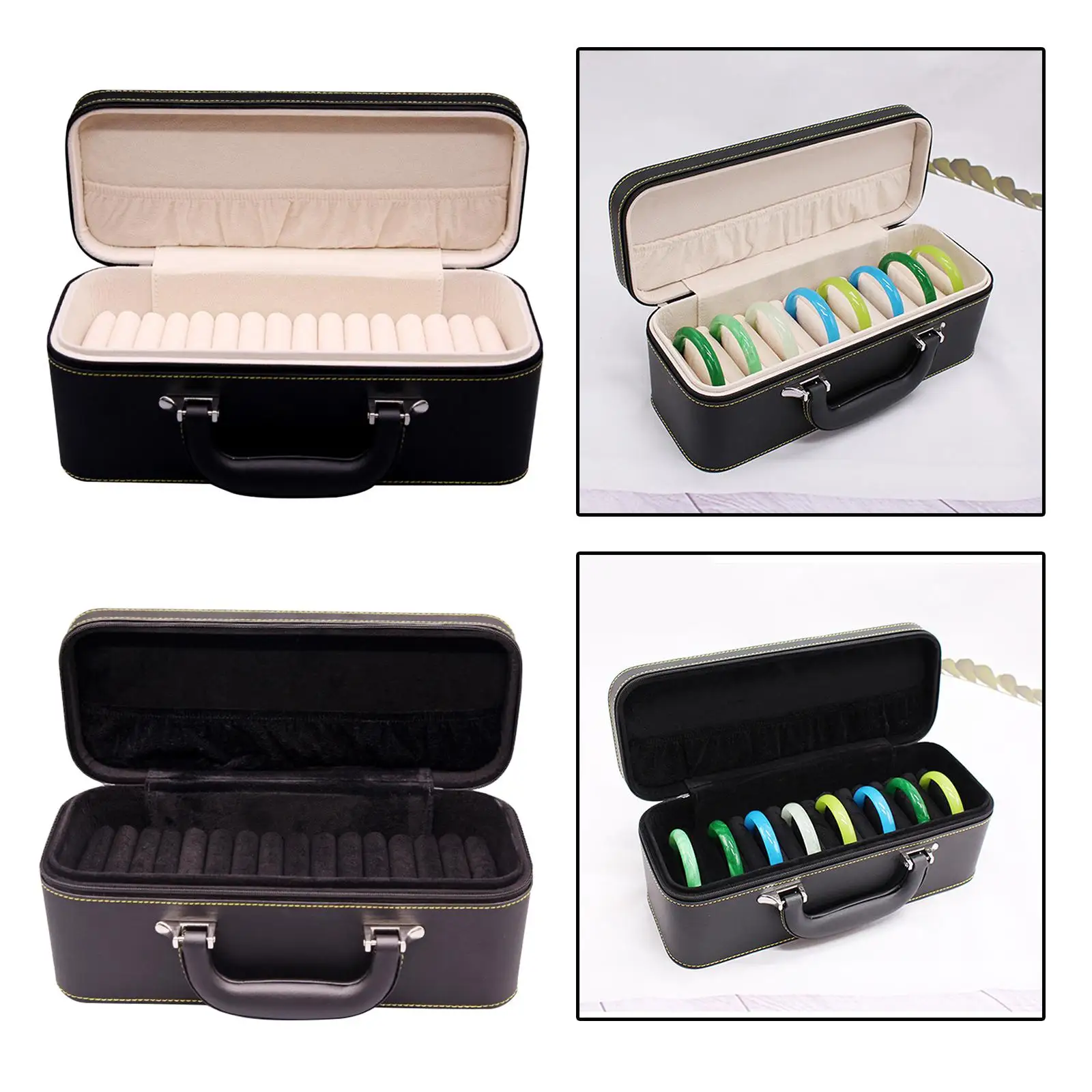 15 Slots bracelet Case with Handle Holder Storage Box Bracelets Display Case