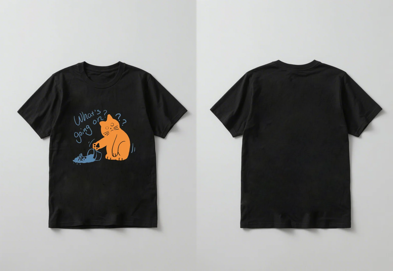 เสื้อยืดแขนสั้นพิมพ์ลายสไตล์แมวขี้เล่นแนวอเมริกันเรโทร รุ่นใหม่ปี 2025 ใส่ได้หลากหลายสำหรับใช้ในชีวิตประจำวัน