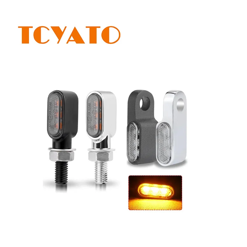 

TCYATO Motorcycle LED Mini Turn Light 12V Turn Light Retro Metal Signal Indicator Light