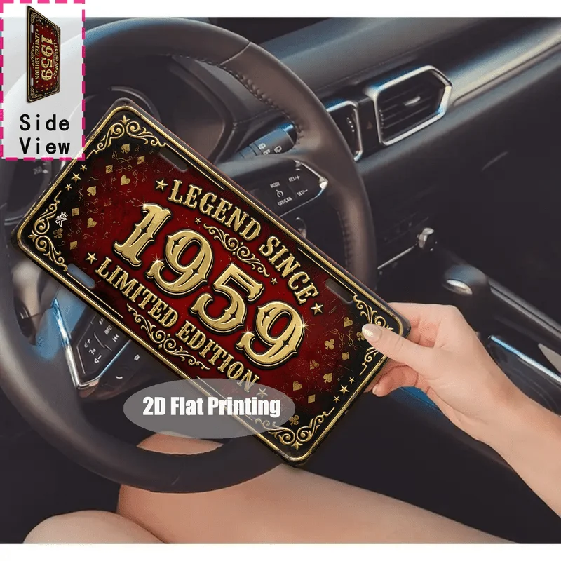 2D Flat, [2D Flat] 1pc, Retro '1959' Metal Aluminum Sign (11.8'x5.9'), Bar, Cafe, Living Room, Doorway, Hallway, Courtyard, Gard