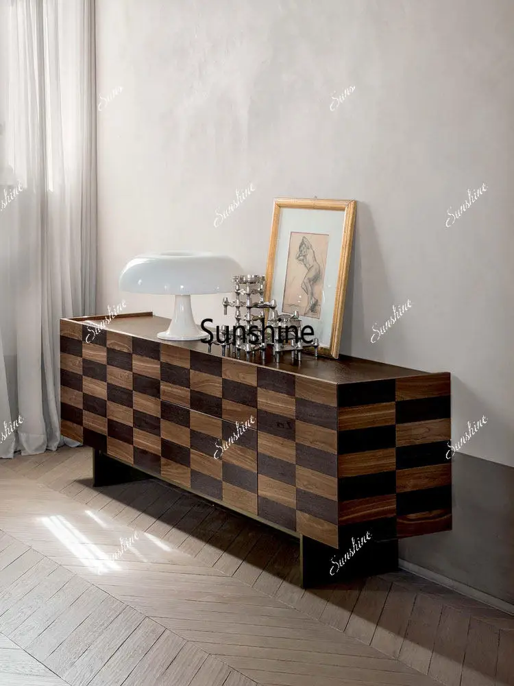 

Medieval creative dining side cabinet against the wall small household living room storage