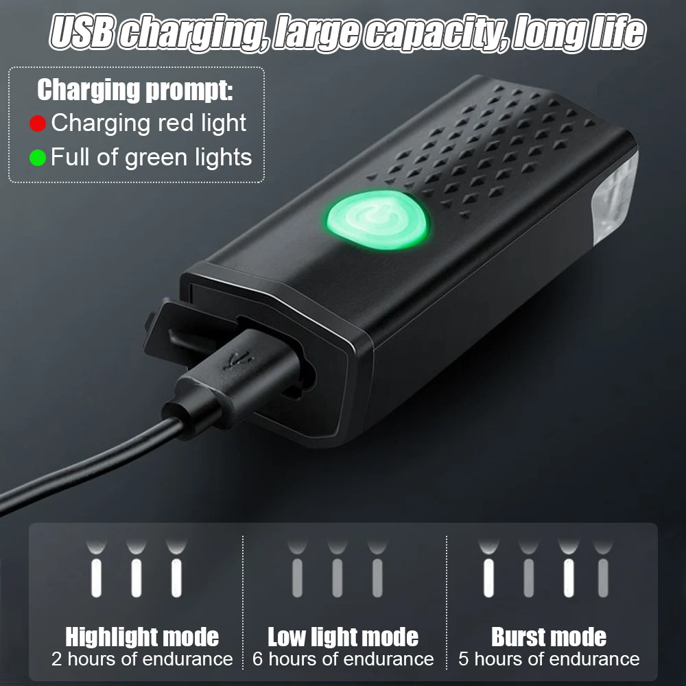 Feux avant et arrière de vélo rechargeables par USB, ensemble de lumières LED étanches, éclairage de sauna de vélo, accessoires de vélo VTT de