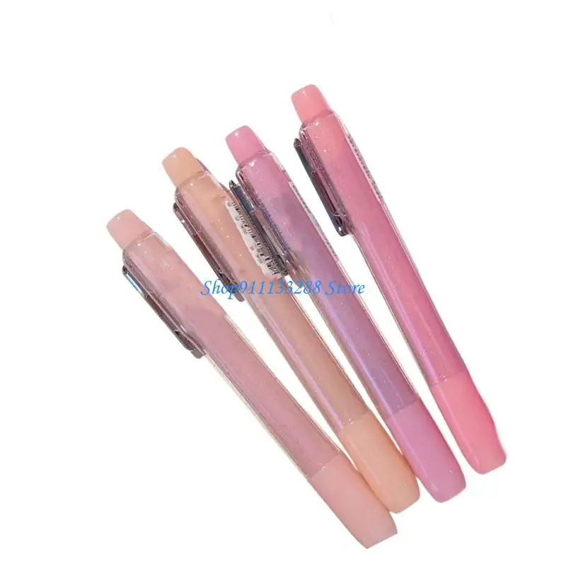 G88D 4 Color Glittering Fluorescent Highlighter Pen Quick Drying Inks Broad Chiseled Tip Marker For Highlighting Color Coding