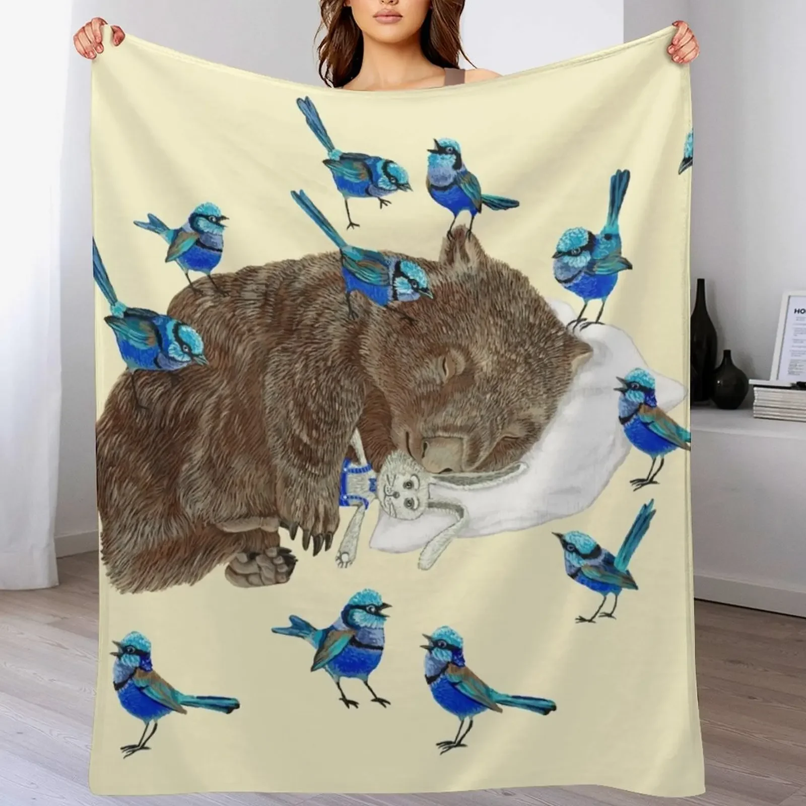 

Wombat Throw Blanket Warm Throw Blanket Gift for Anniversary