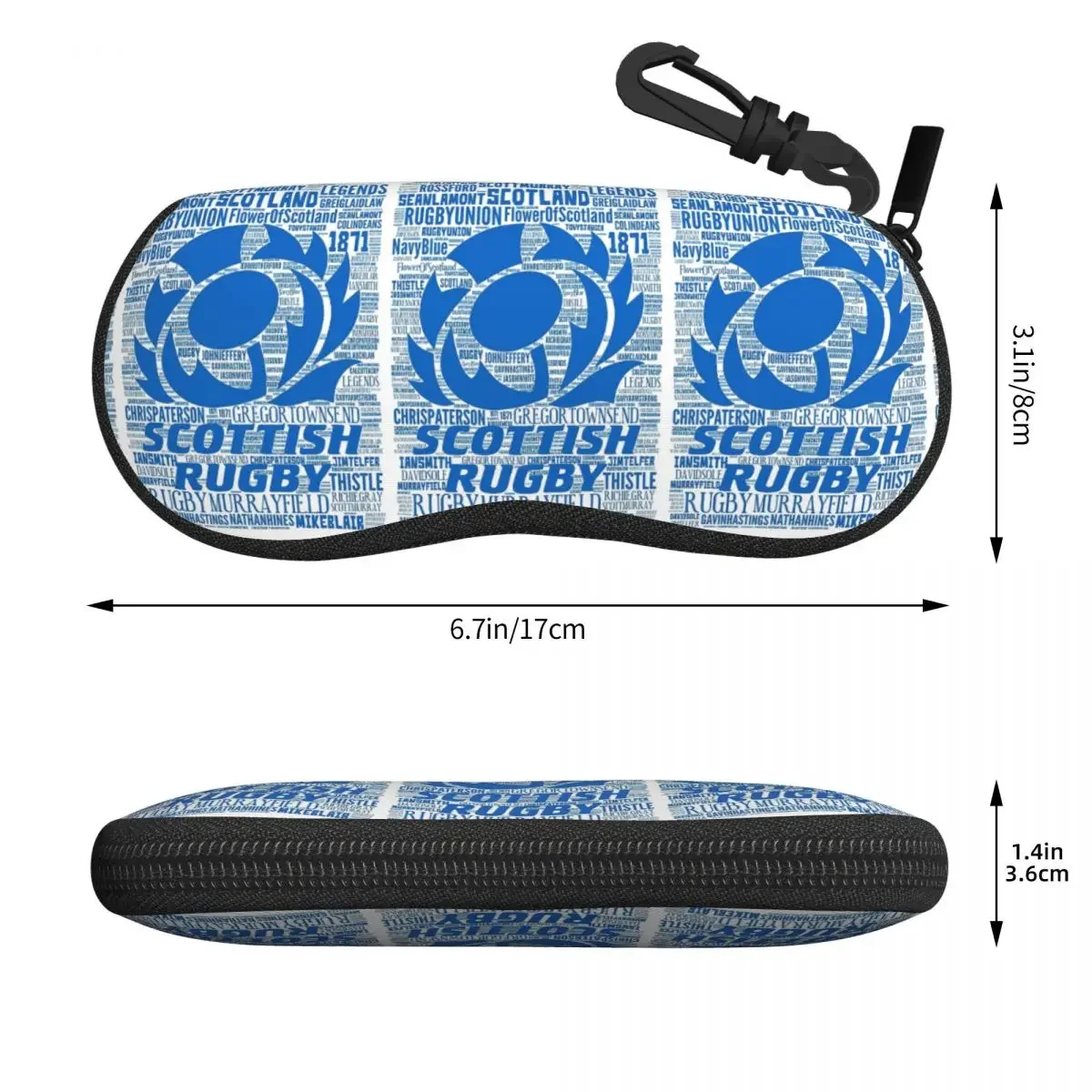 SRU - Scotland Rugby Shell Glasses Case Protector Sunglasses Box Women Men Soft Eyeglasses Bag Pouch