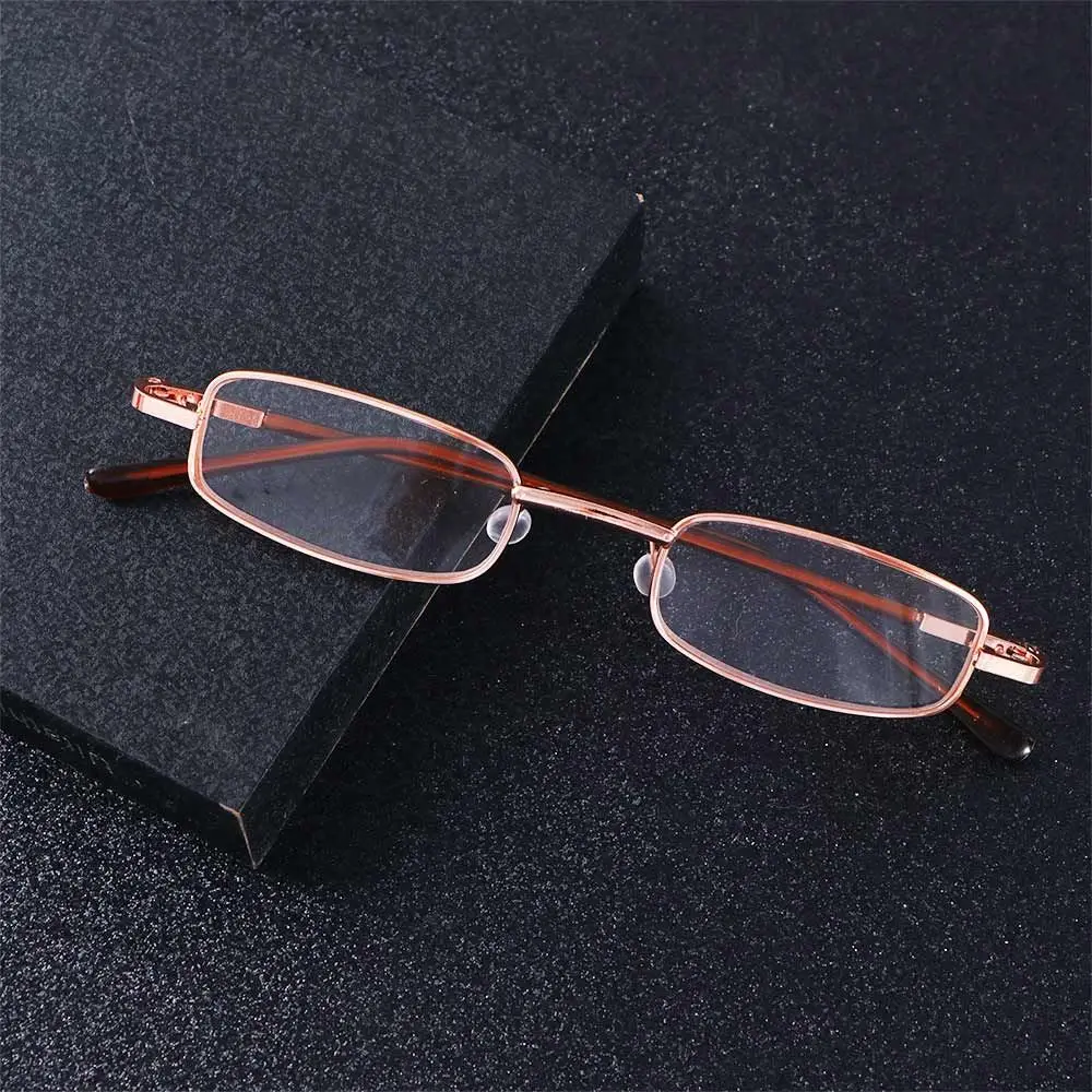 With Pen Tube Case Metal Frame Ultralight Reading Glasses Anti Blue Light Glass Full Frame Eyeglasses Mini Hyperopia Eyewear