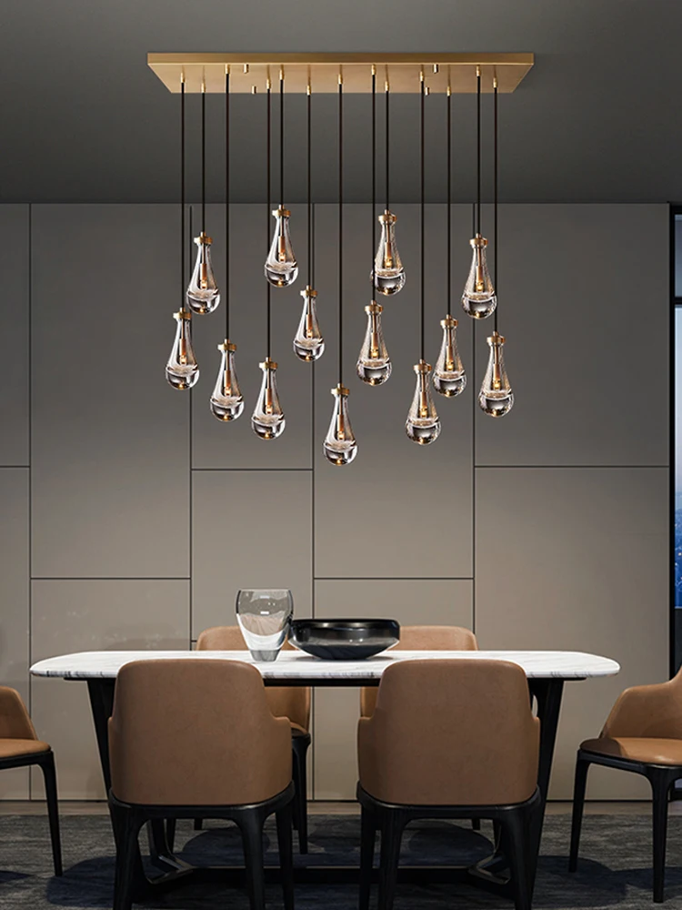 

Modern luxury gold glass LED pendant light for living room, dining room, bedroom ceiling lustre decorative chandelier.