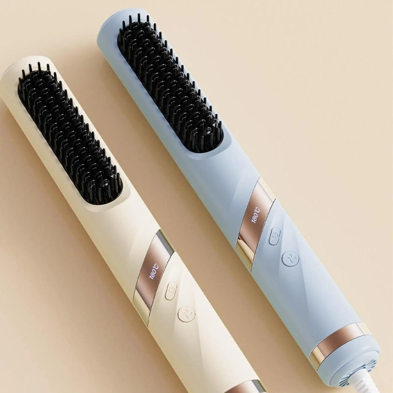

Cordless Hair Straightener Brush Heating Hot Comb 3 Adjustable Temp USB Charging Hair Styling Brush for Women Salon Girls