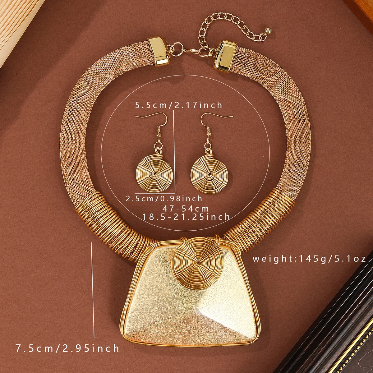 Women's Trendy Geometric Square Resin Gems Jewelry Set