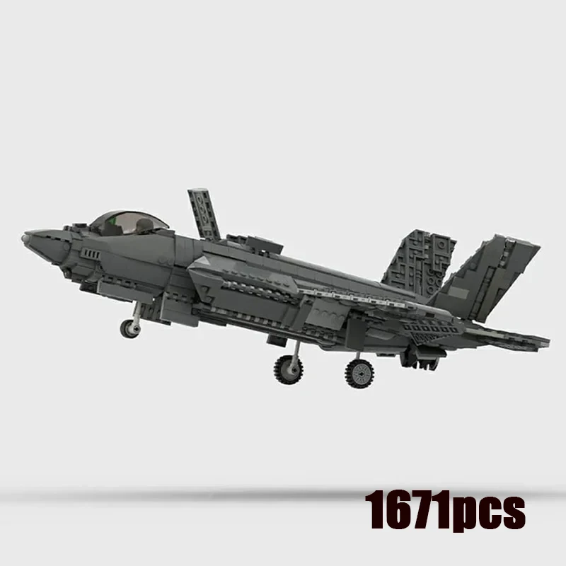 

Moc Building Bricks Military Model F-35 B Lightning II Fighter Technology Modular Blocks Gifts Toys For Children DIY Assembly