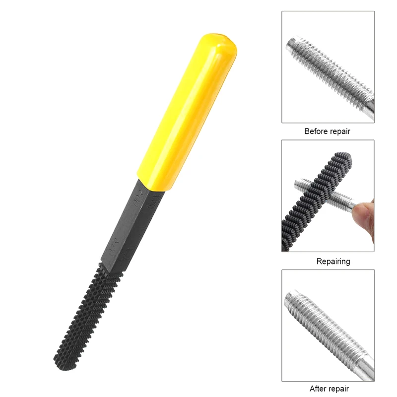 Thread Repair File Metric Thread Restoration Repair File Cleans Damaged Threads 0.75-3mm Pitch Metal Hardware DIY Hand Tools