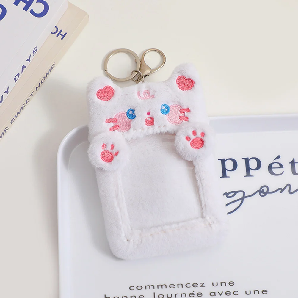 

Plush Postcards Holder Keychain Cover Student Stuffed Animal Sleeve The Photograph Id Bus