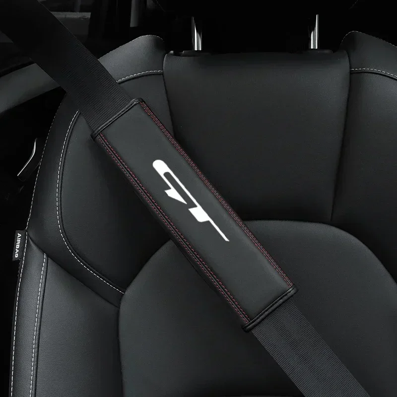for kia gt 1pc Cowhide Car Interior Seat Belt Protector Cover car Auto Accessories