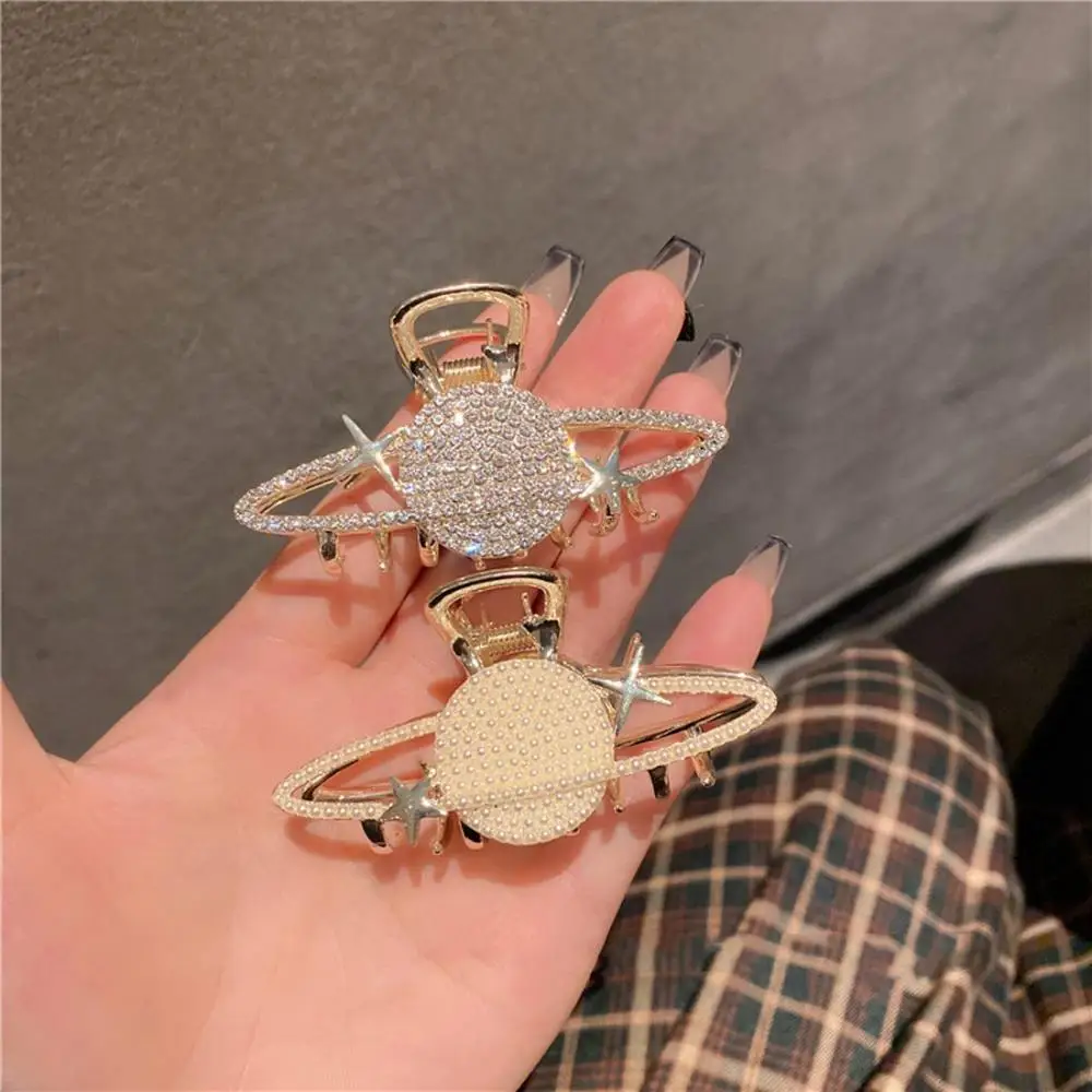 for Thick Hair Girls Ponytail Clip Hair Accessories Korean Style Barrette Planet Pearl Claw Clip Hair Crab Women Hair Clip