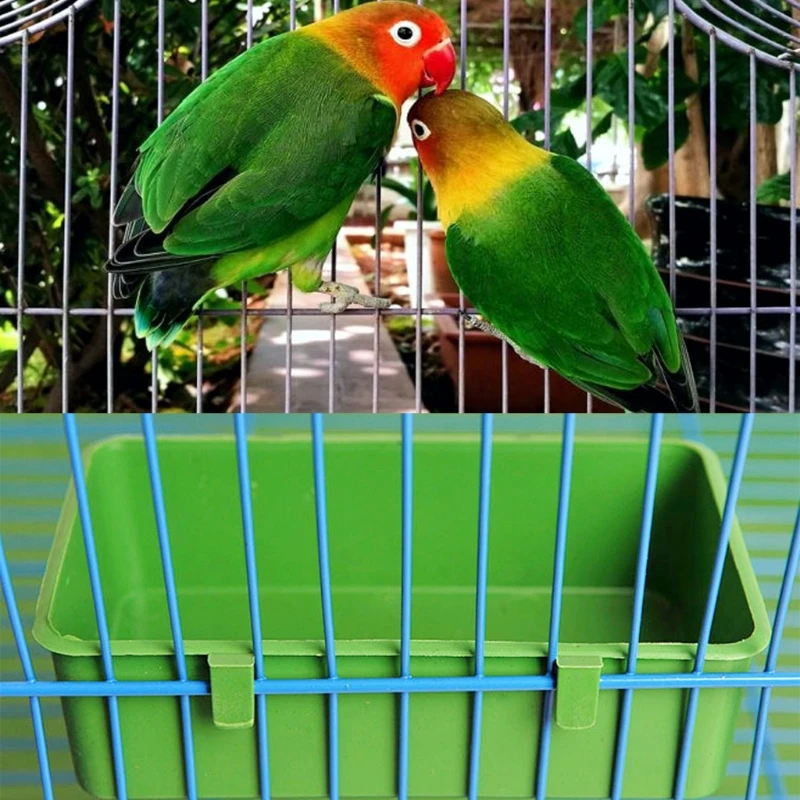Comedero para pájaros, vasos agua potable para pollos, codornices, cuencos comida colgantes plástico con ganchos, baño