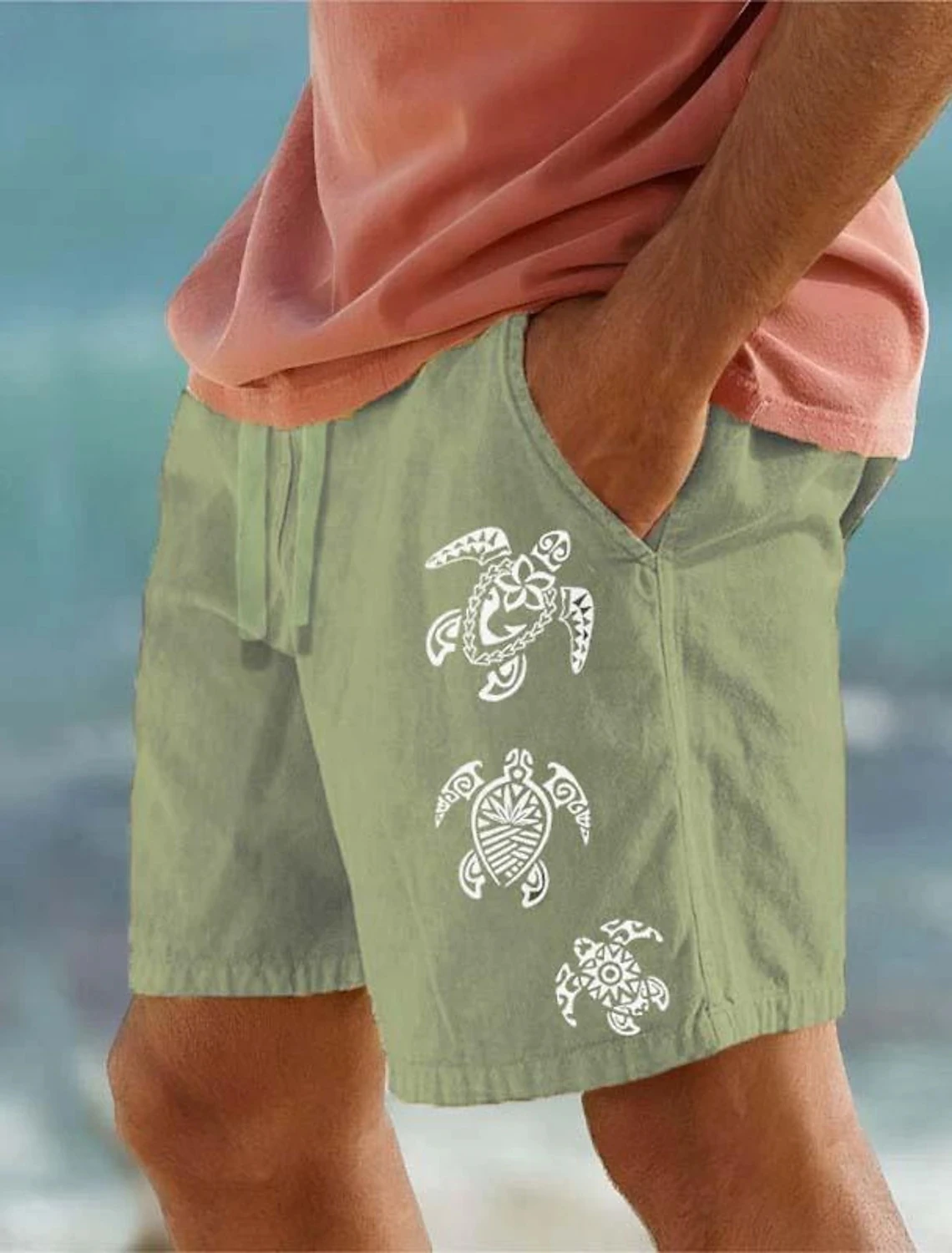 Heren Strandbroek Drie Kleine Schildpadden 3d Bedrukte Korte Broek Heren Zomer Ademende Shorts Fitness Street Short Heren Ropa Hombre