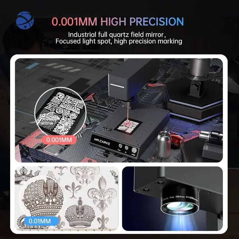 Mr Carve M4 Mini Engraver Portable Laser Marking Machine Gold Jewelry Plastic Wood Leather Fast Fiber Laser Engraving Machine
