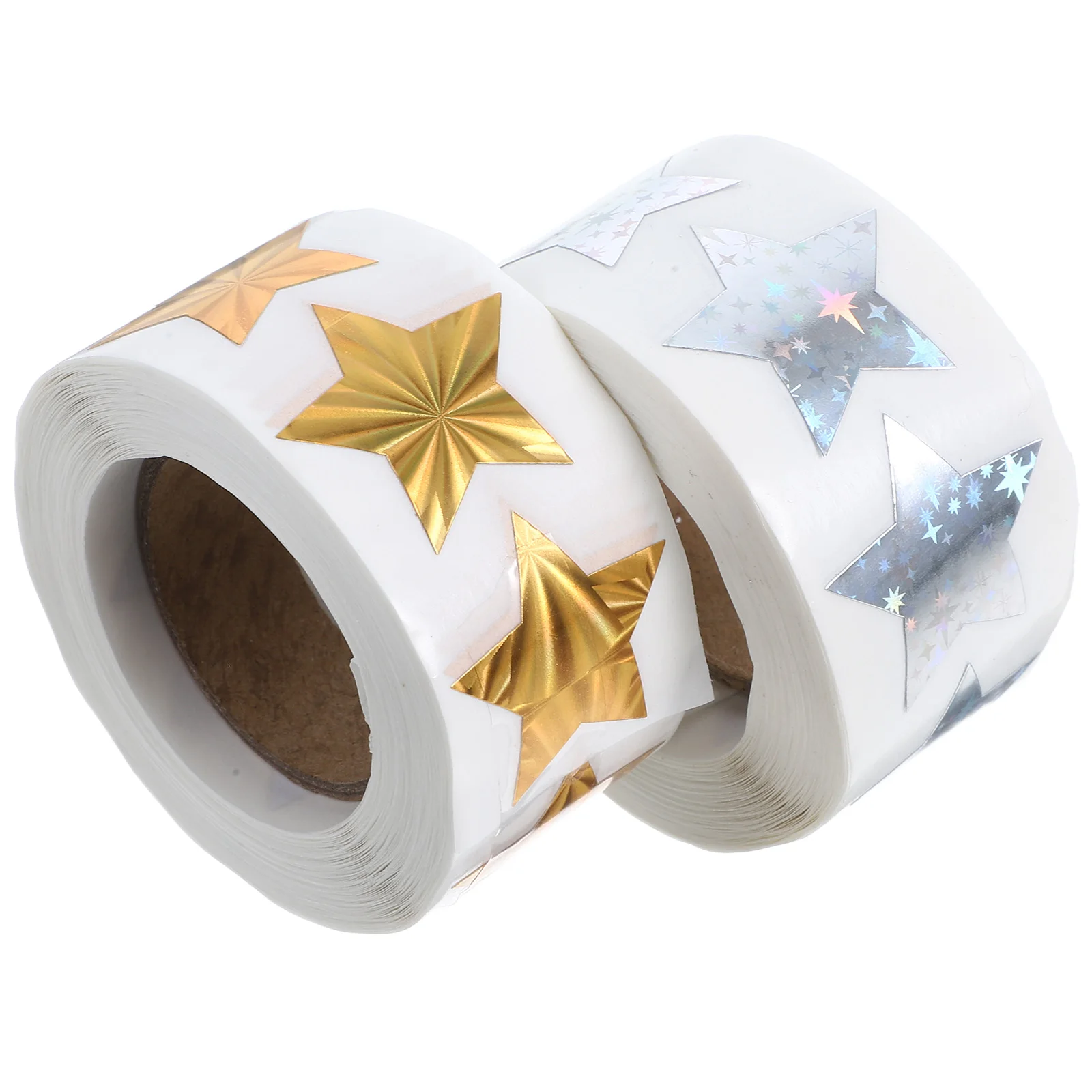 

Star Stickers Coated Paper 2 Rolls Kindergarten Decals Gift Sealing Kids Awards Birthday Decorations Shiny Self Adhesive