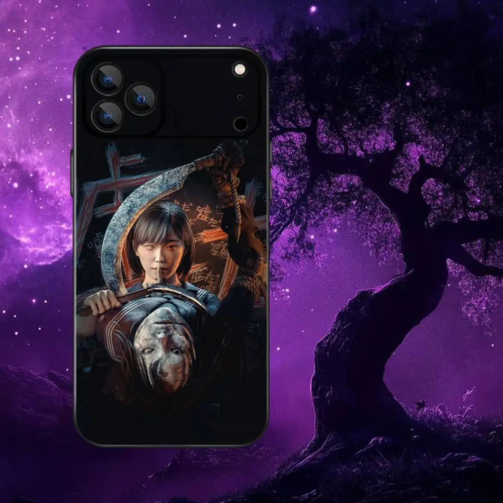 Casing HP S-Silent Hill F Horro Hinako Untuk iPhone 17,16,15,14,13,12,Pro,Max,Plus,E,SE4,Air,Mini Hitam Soft Box