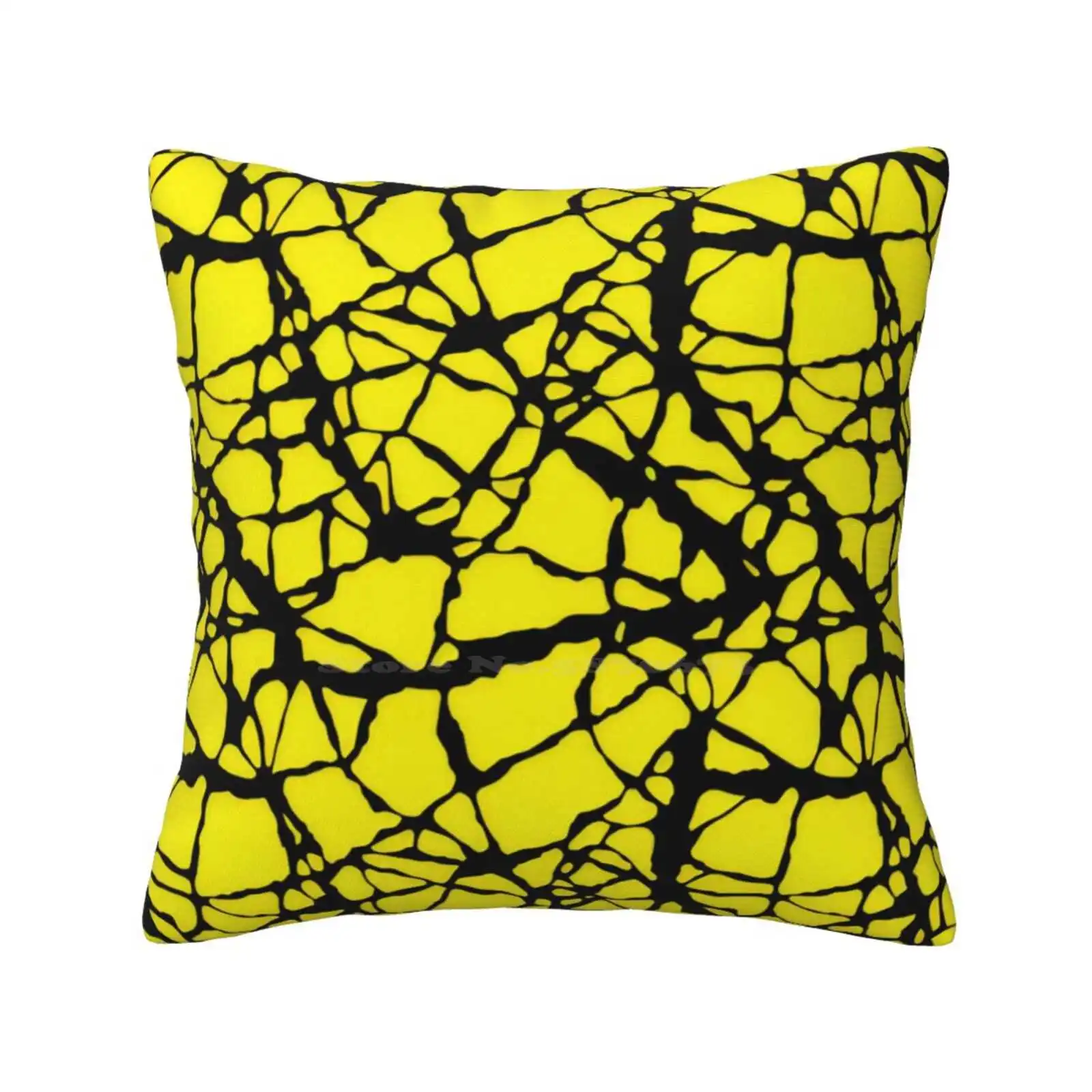 Abstract Yellow Cracks Pattern Pillow Cover Hug Pillowcase Seamless Pattern Fruits Blue Green Red Yellow Lemons Pineapple Gold