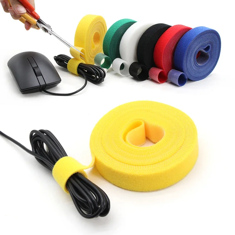 5m/roll Self Adhesive Tape Width 10/15/20/25mm DIY Accessories  Reusable Cable Tie Wire Straps Tape