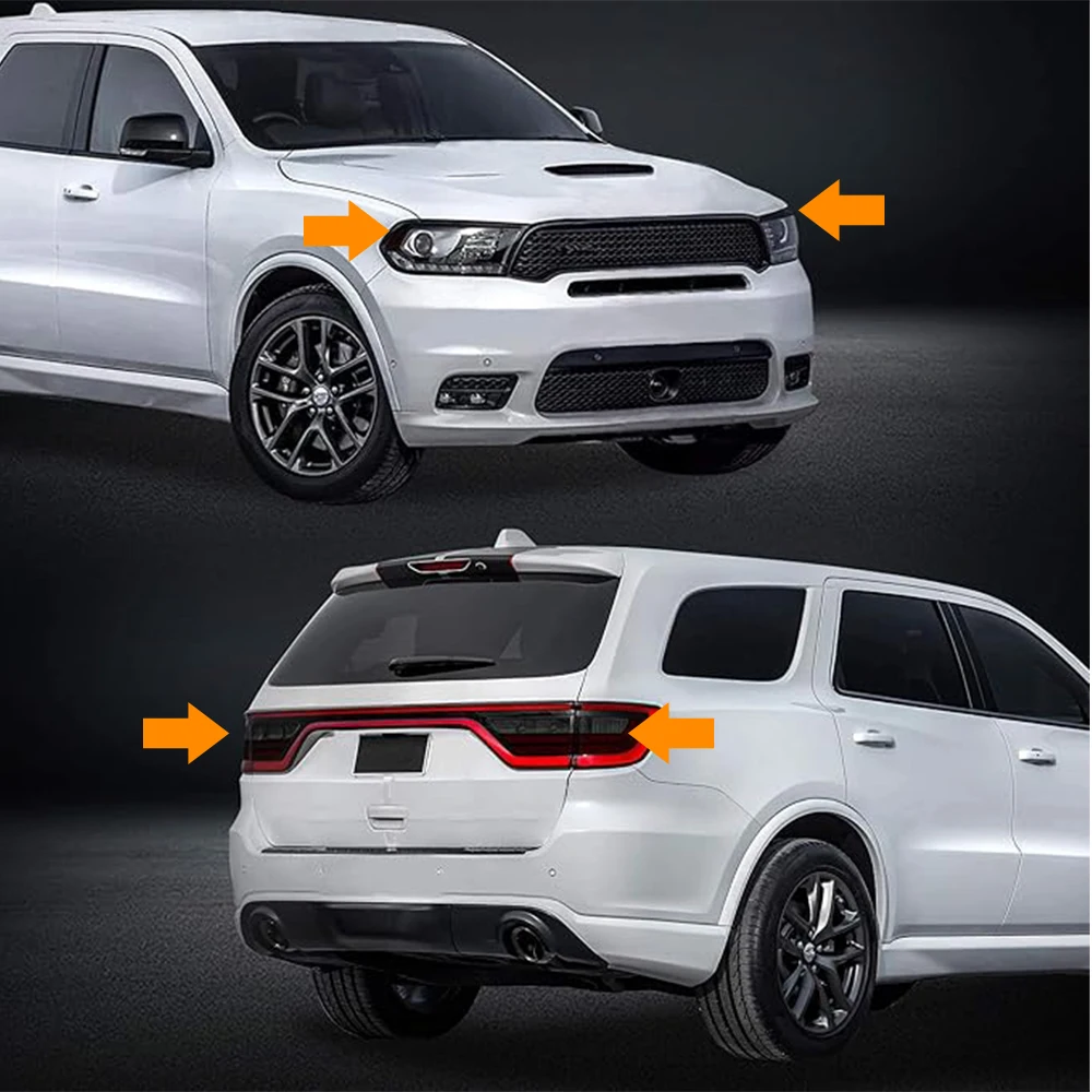 For Dodge Durango 2014-2021 Car Light Stickers Overlays Headlight Eyelid Vinyl Tint Film Tail Light Decal Exterior Accessories