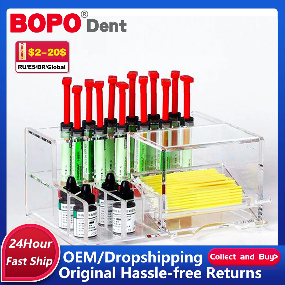 

Dental Acrylic Composite Applicator Dispenser Organizer Holder for Composite Syringes & Accessories Lab Materials Instrument