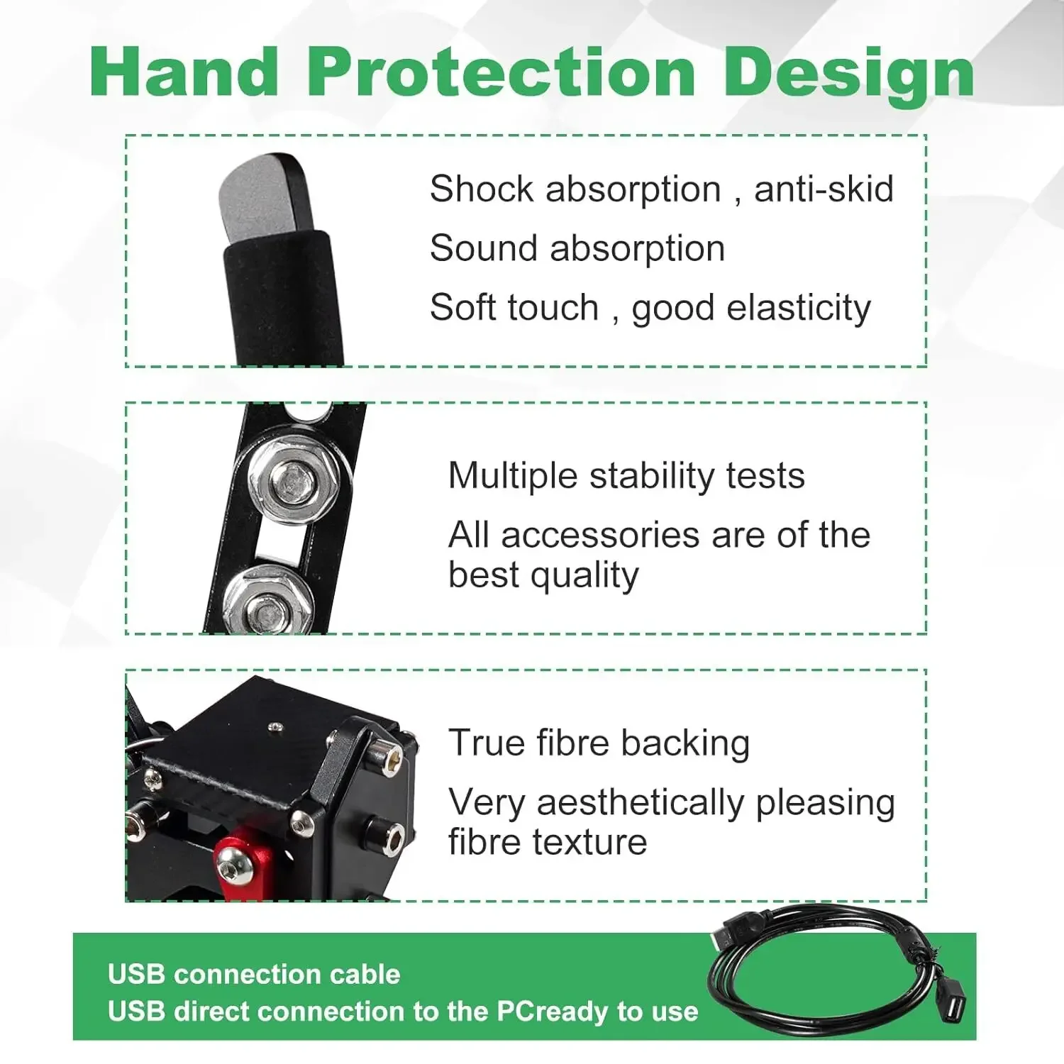 3-in-1-USB-Handbremse für PS4, PS5, unterstützt nur Logitech T300 + PC, alle Rennspiele